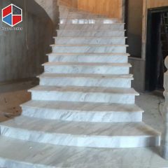 Carrara white marble stair