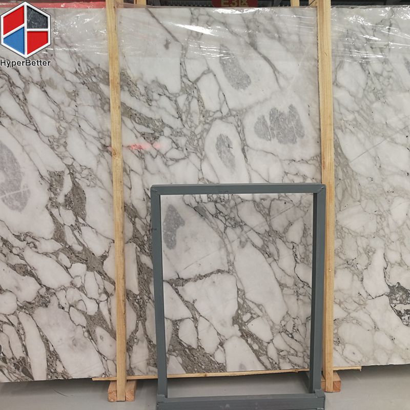 Arabescato white marble slab