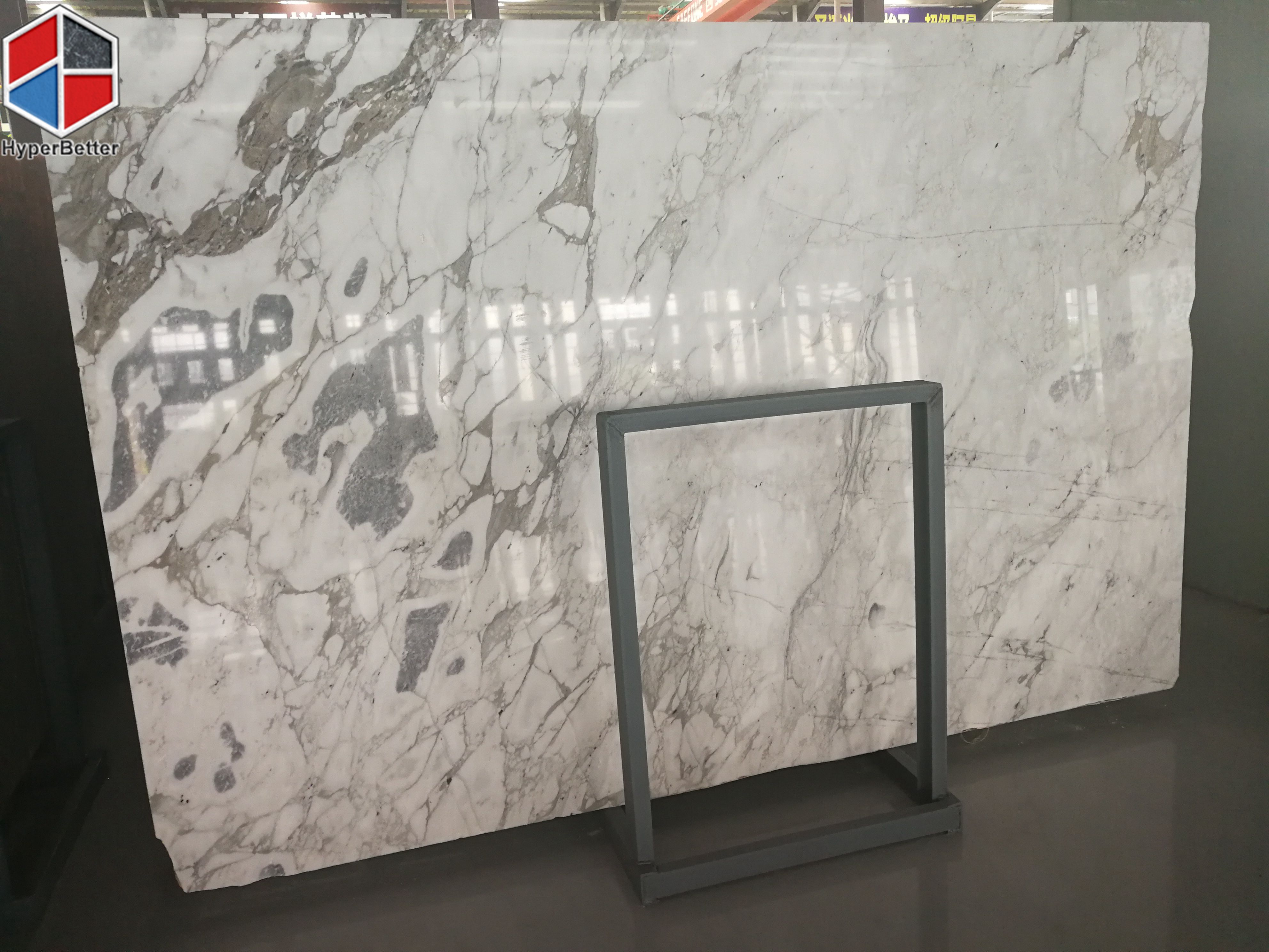 Arabescato white marble slab