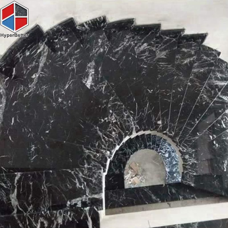 Nero marquina black marble stairs (3)Nero marquina black marble stairs (3)