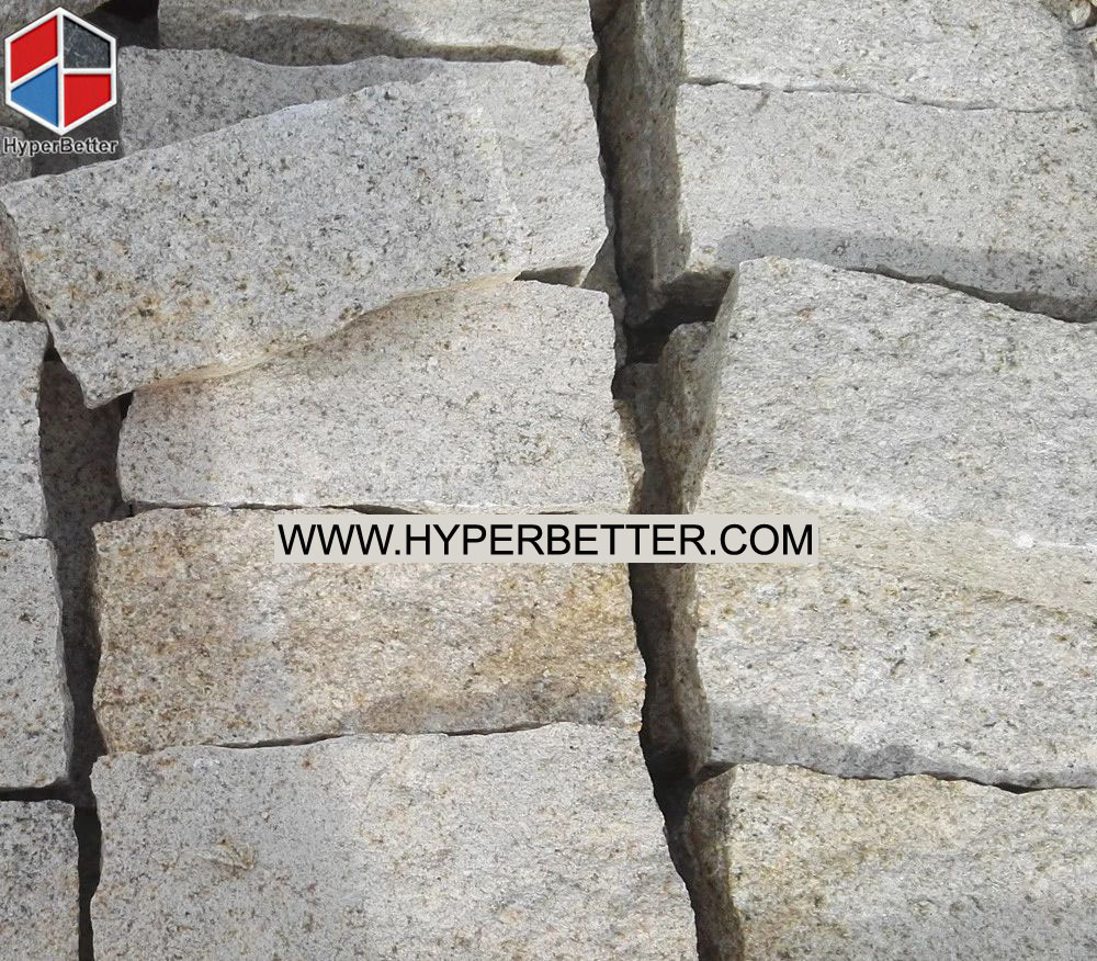 Beige rusty tumbled granite cobblestone patio pavers (1)