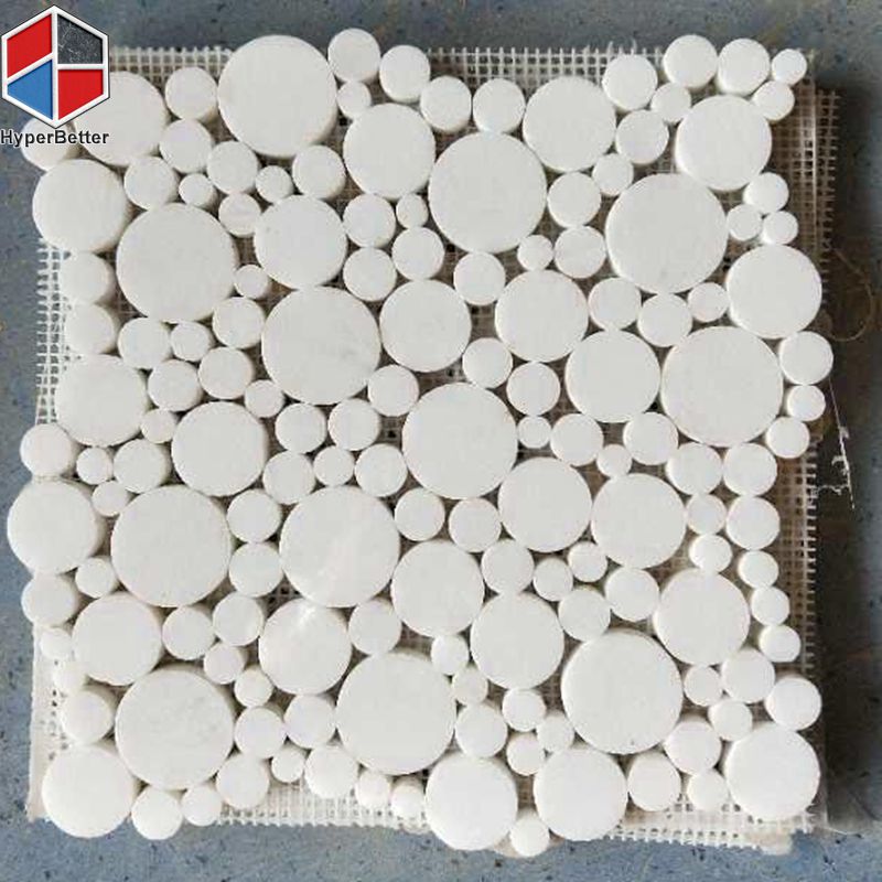 Carrara white round marble mosaic (1)