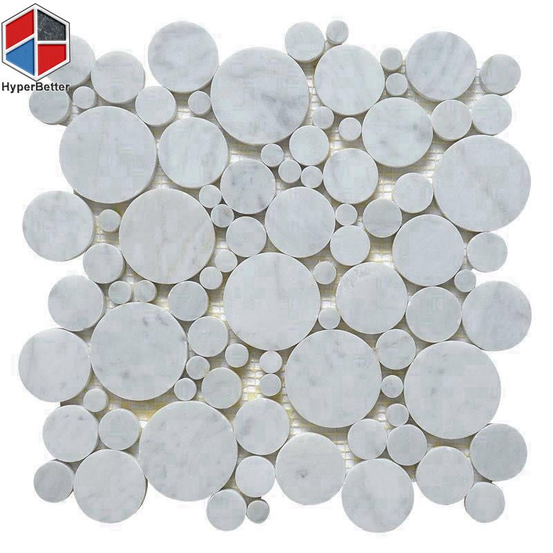 Carrara white round marble mosaic