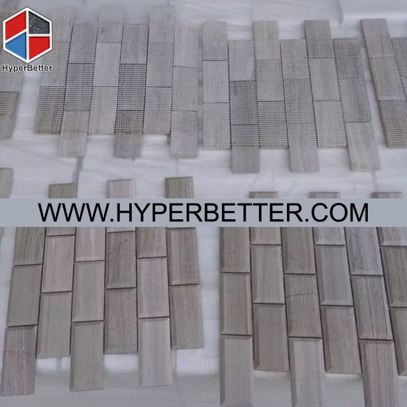 Coffee wood grain marble mosaic (2)