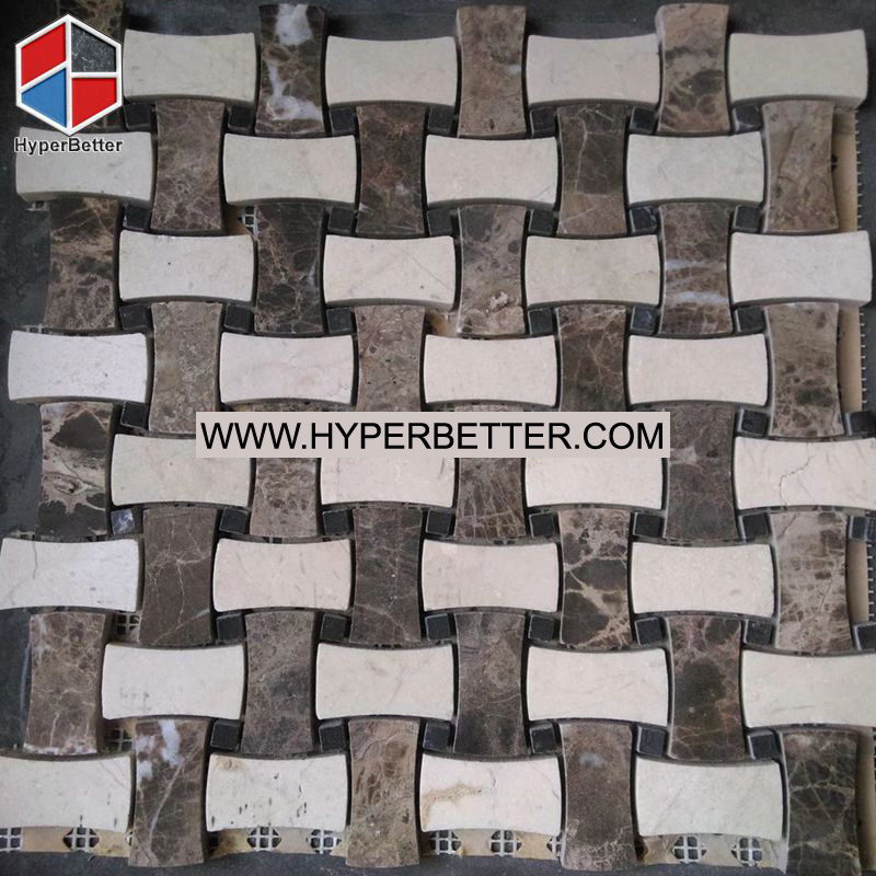 Dark Emperador mixed color marble mosaic