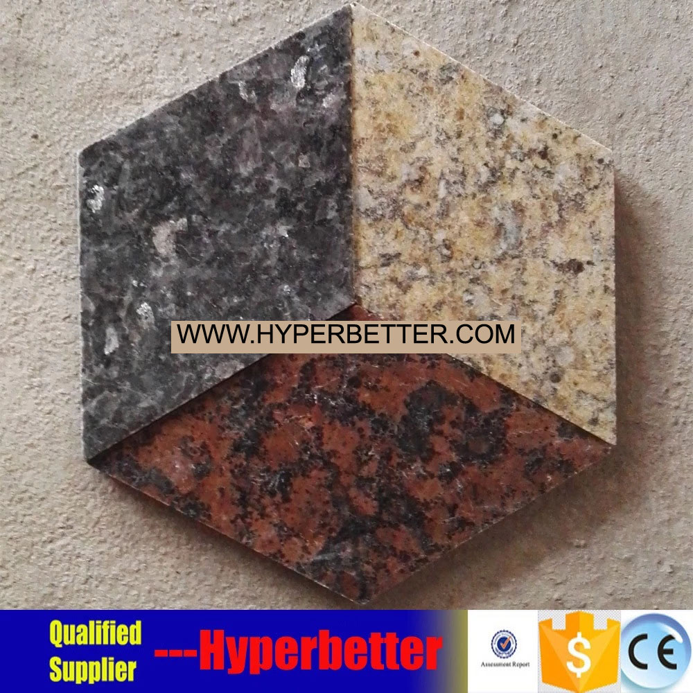 Diamond-shaped granite paving stone