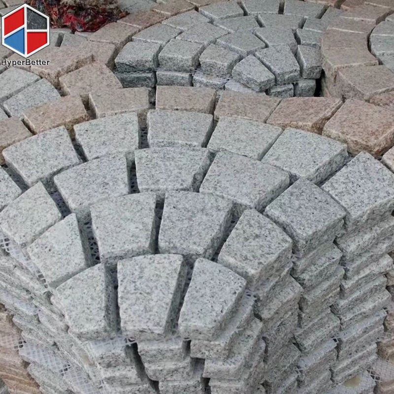 Fan shaped granite paving stone