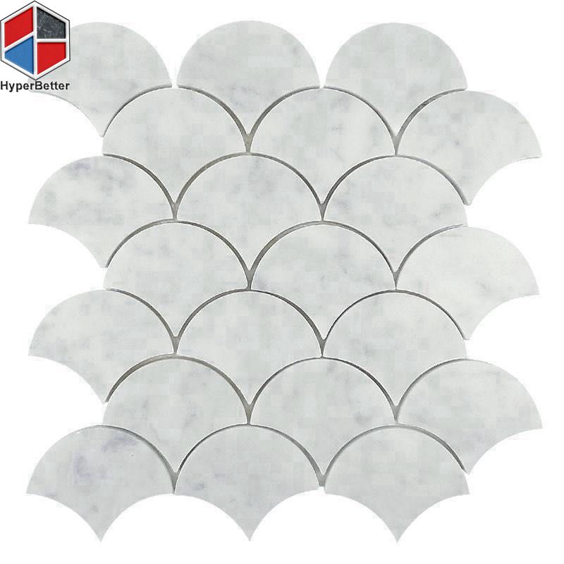 Fan shape marble mosaic (1)