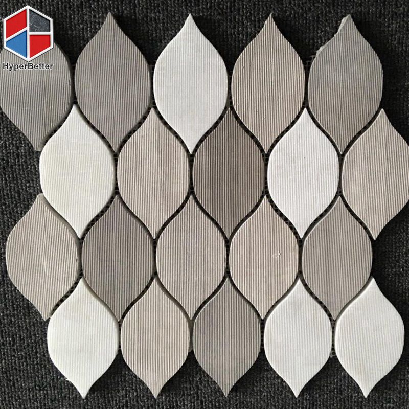 Leaf shape mosaic marble tile (1)