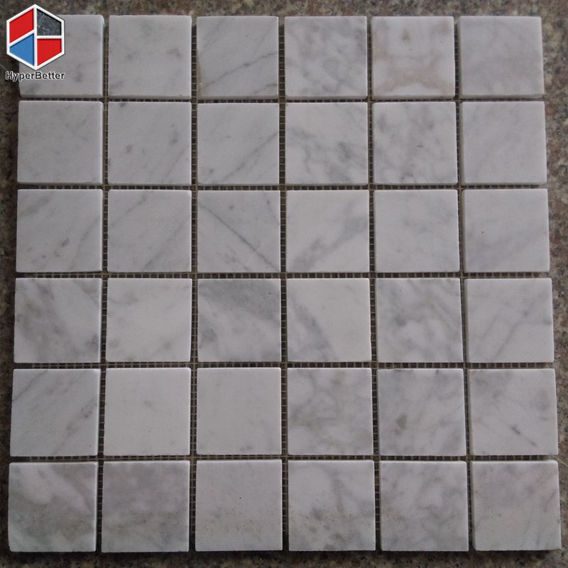 Square carrara white marble mosaic