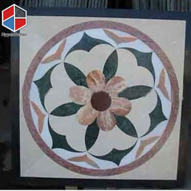 Waterjet marble floor medallions