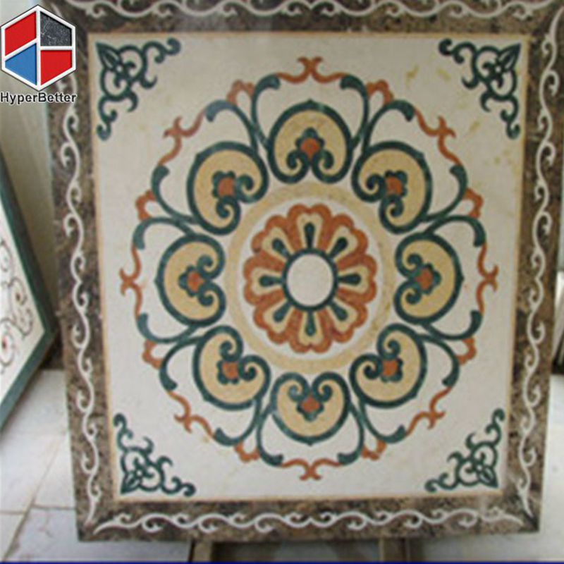 Flower-pattern-marble-floor-medallions