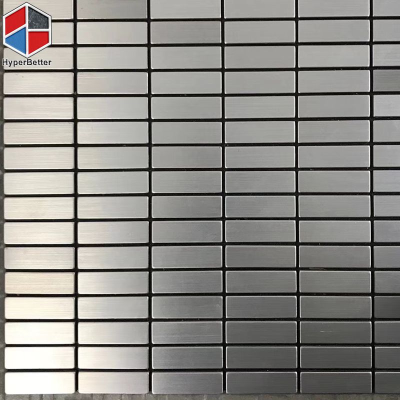 rectangle silver stainless steel mosaic