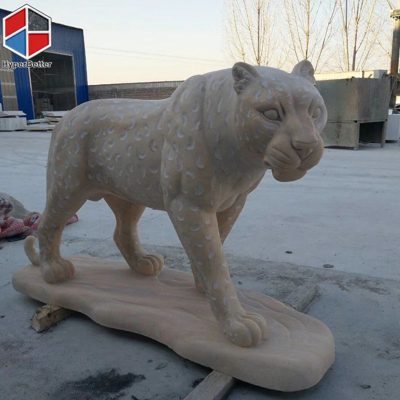 Garden stone leopard carving sculpture