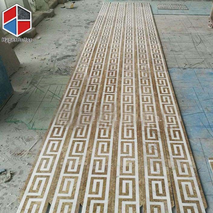 Light emperador marble medallion border