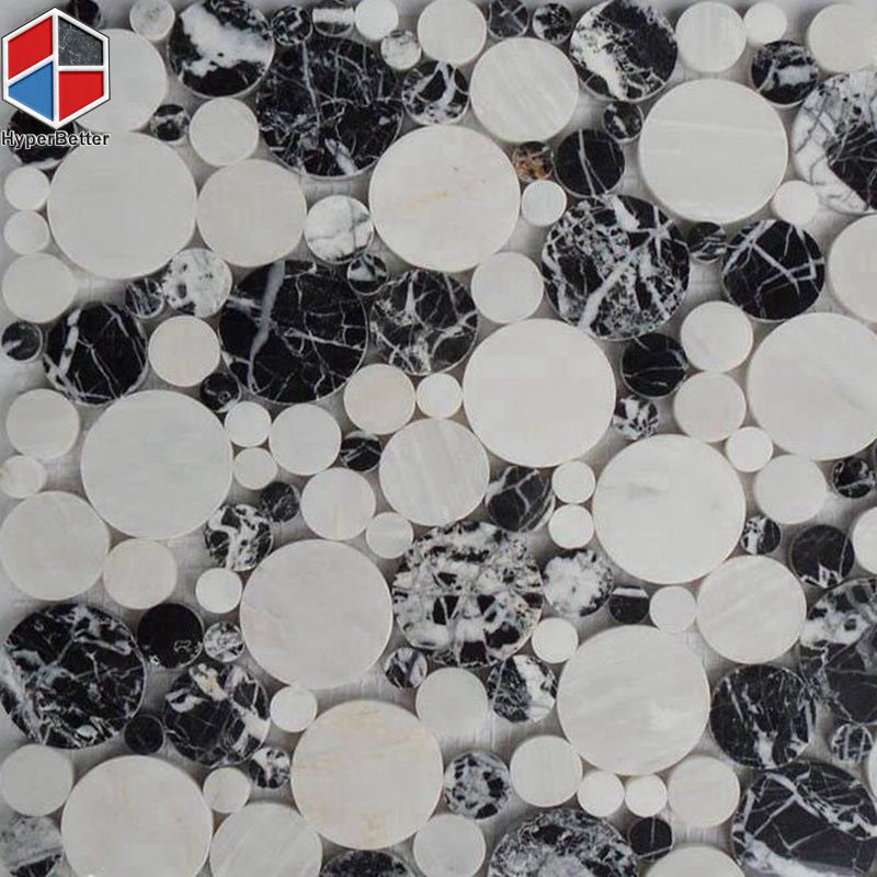 Mixed color round marble mosaic