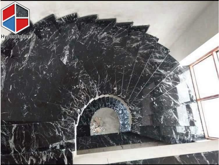 Nero marquina black marble stairs (2)