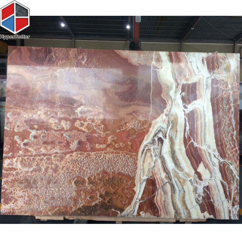 2 pcs bookmatched red onyx slab (1)
