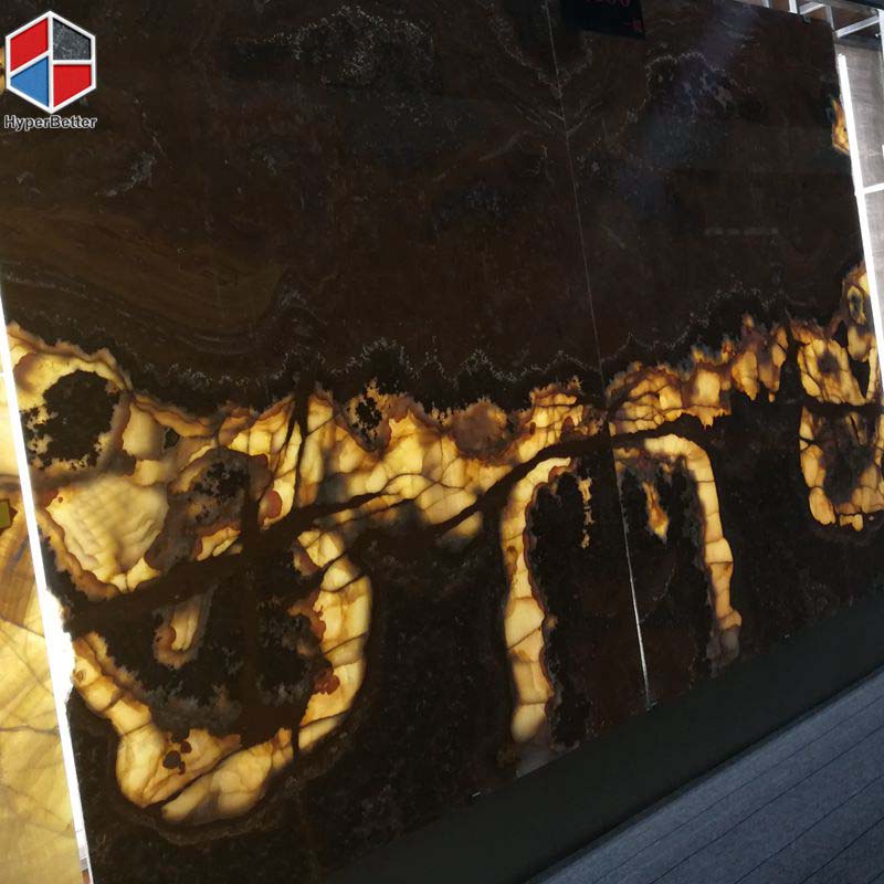 Bookmatched brown onyx slab (4)