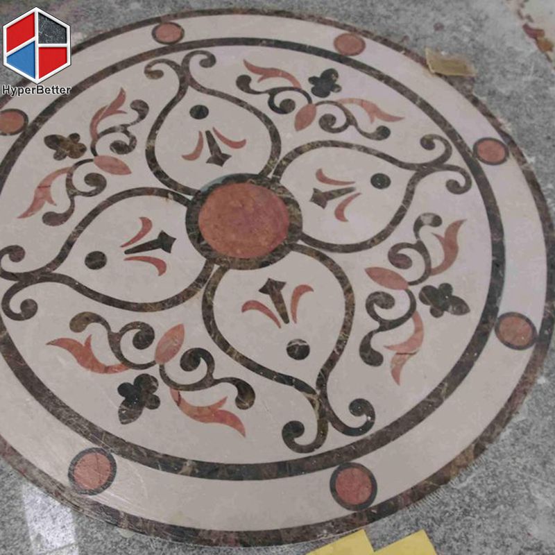 Lovely marble water jet medallion