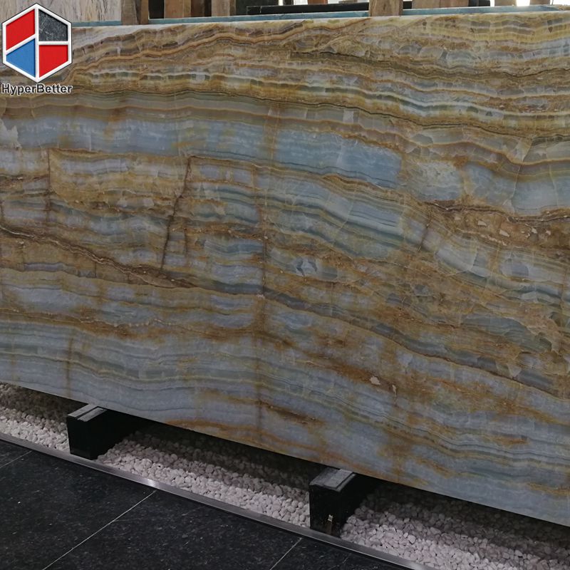 Zebra blue onyx slab