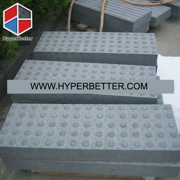 Black basalt tactile paving blind stone