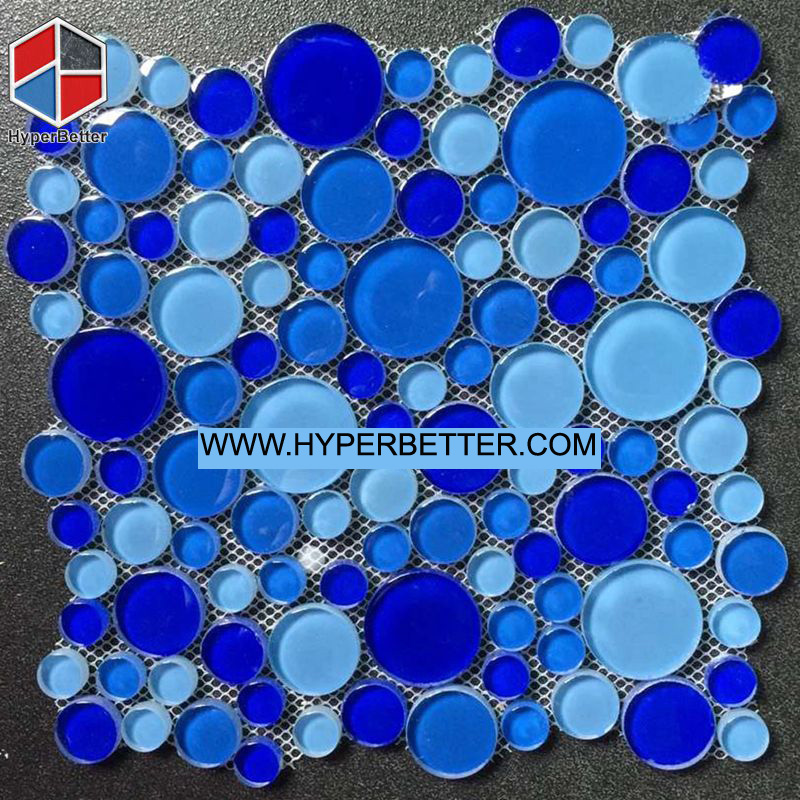 Blue water shape glass mosaic