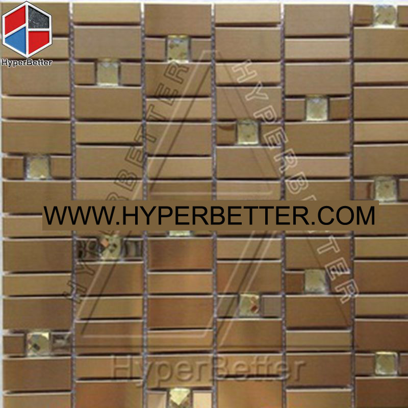 Golden rectangl metal mosaic