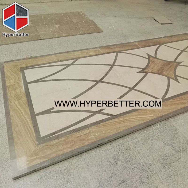 Golden-wood-marble-waterjet-flooring-tiles-2