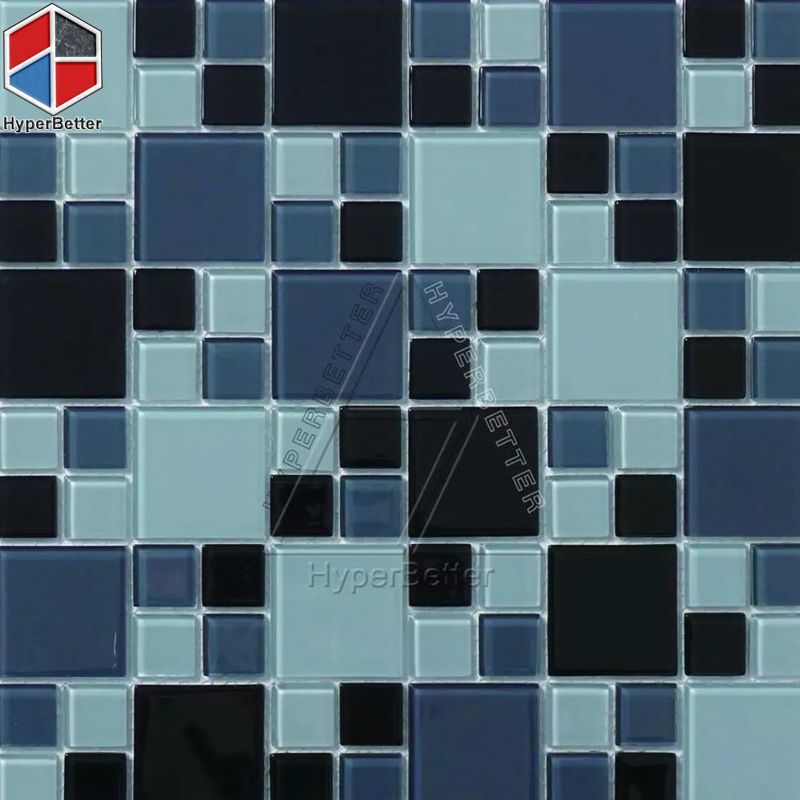 Dark blue glass mosaic