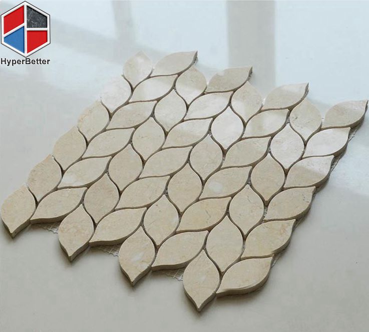 Leaf shape mosaic marble tile (2)