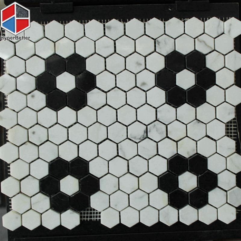 New design black and white marble mosaic