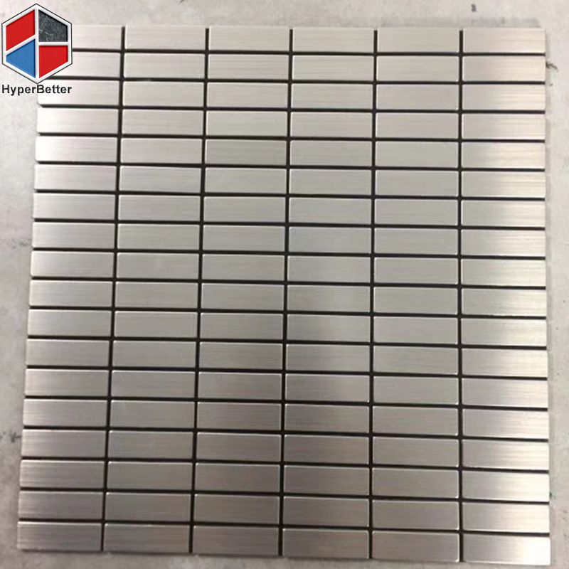 rectangle silver stainless steel mosaic (1)