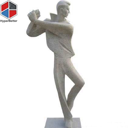 Abstract golf sportsman stone sculpture