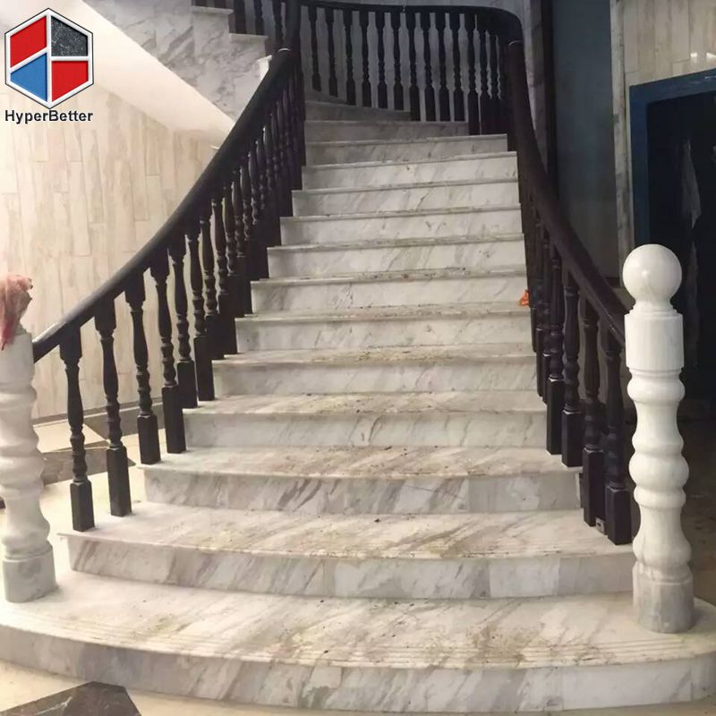 Arabescato white marble stairs (2)