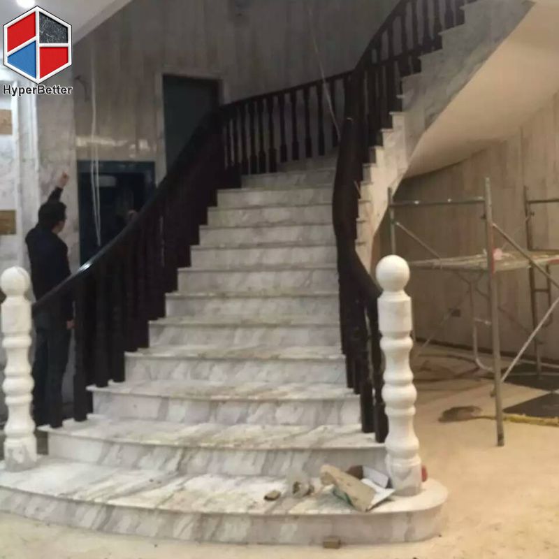 Arabescato white marble stairs (3)