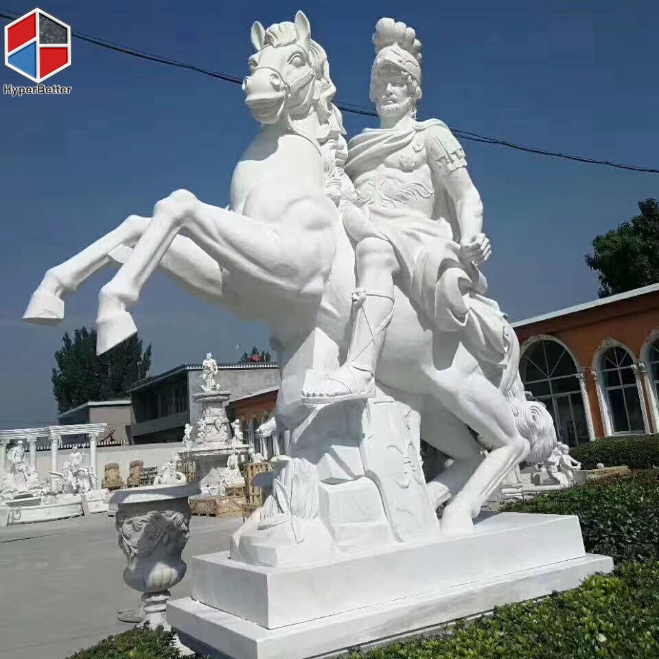Natural marble horse sculpture
