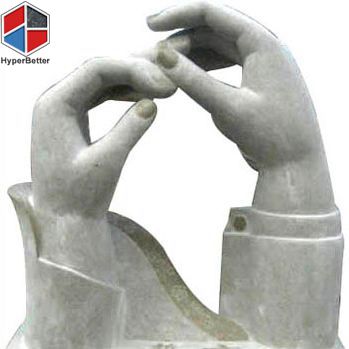 Abstract stone hands sculpture