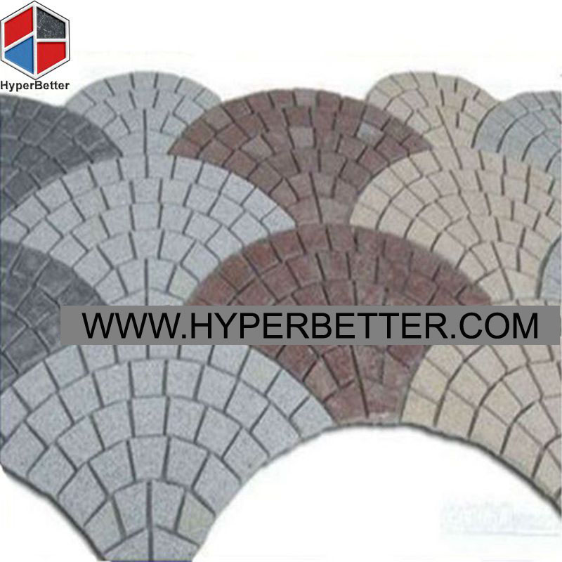 Multi color fan shaped paving stone-1